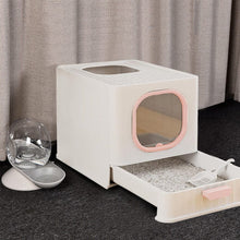 Load image into Gallery viewer, Enclosed Folding Cat Litter Box Toilet with Scoop Living and Home