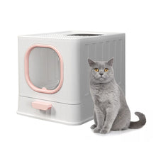 Load image into Gallery viewer, Enclosed Folding Cat Litter Box Toilet with Scoop Living and Home