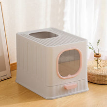 Load image into Gallery viewer, Enclosed Folding Cat Litter Box Toilet with Scoop Living and Home