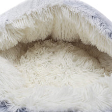 Load image into Gallery viewer, 50cm Plush Winter Cat Bed in Gray - Cozy Semi-Enclosed Design Living and Home