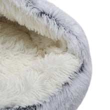 Load image into Gallery viewer, 50cm Plush Winter Cat Bed in Gray - Cozy Semi-Enclosed Design Living and Home