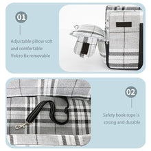 Load image into Gallery viewer, Checkered Gray Car Dog Bed with 25D Sponge and Faux Linen Living and Home