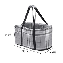 Load image into Gallery viewer, Checkered Gray Car Dog Bed with 25D Sponge and Faux Linen Living and Home