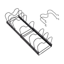 Load image into Gallery viewer, Expandable Pot Pan Lid Rack Pan Organiser with 10 Dividers Kitchen Shelves Living and Home