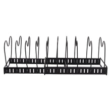 Load image into Gallery viewer, Expandable Pot Pan Lid Rack Pan Organiser with 10 Dividers Kitchen Shelves Living and Home