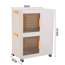 Load image into Gallery viewer, 2-Tier Folding Storage Box with Wheels