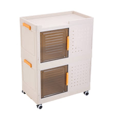 Load image into Gallery viewer, 2-Tier Folding Storage Box with Wheels