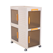 Load image into Gallery viewer, 2-Tier Folding Storage Box with Wheels