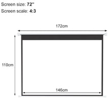 Load image into Gallery viewer, 4:3 Wall Mount Electric Projector Screen for Home Theater Movie and Office Projector Screens Living and Home