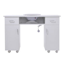 Load image into Gallery viewer, 120cm Wide Wheeled Manicure Table with Electric Dust Extractor Dressing Tables Living and Home