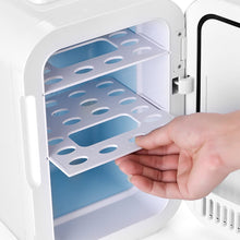 Load image into Gallery viewer, White 12L Mini Makeup Storage Fridge with LED Mirror Door Makeup Organizers Living and Home
