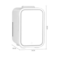Load image into Gallery viewer, White 12L Mini Makeup Storage Fridge with LED Mirror Door Makeup Organizers Living and Home