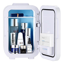 Load image into Gallery viewer, White 12L Mini Makeup Storage Fridge with LED Mirror Door Makeup Organizers Living and Home