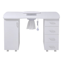 Load image into Gallery viewer, 120cm Wide White Manicure Table with Dust Collector and Wrist Cushion Dressing Tables Living and Home