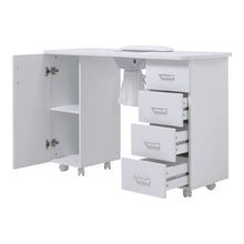 Load image into Gallery viewer, 120cm Wide White Manicure Table with Dust Collector and Wrist Cushion Dressing Tables Living and Home