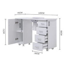 Load image into Gallery viewer, 120cm Wide White Manicure Table with Dust Collector and Wrist Cushion Dressing Tables Living and Home