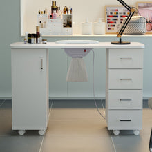 Load image into Gallery viewer, 120cm Wide White Manicure Table with Dust Collector and Wrist Cushion Dressing Tables Living and Home