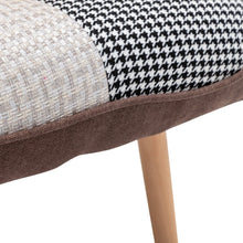 Load image into Gallery viewer, Multicolour Patched Fabric Wingback Chair and Footstool Set Wingback Chairs Living and Home