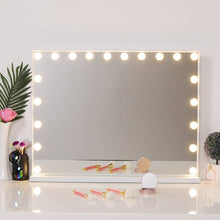 Load image into Gallery viewer, Hollywood Style Lighted Rectangular Makeup Mirror with Base LED Make Up Mirrors Living and Home
