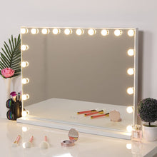 Load image into Gallery viewer, Hollywood Style Lighted Rectangular Makeup Mirror with Base LED Make Up Mirrors Living and Home