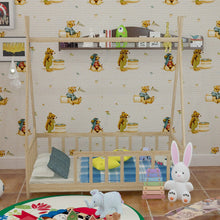 Load image into Gallery viewer, Wood House Bed Frame Low Platform Kids Bed with Safety Fence Bed Frames Living and Home