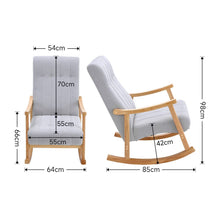 Load image into Gallery viewer, Solid Wood Rocking Chair with Velvet Upholstered Rocking Chairs Living and Home