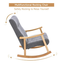 Load image into Gallery viewer, Solid Wood Rocking Chair with Velvet Upholstered Rocking Chairs Living and Home