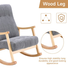Load image into Gallery viewer, Solid Wood Rocking Chair with Velvet Upholstered Rocking Chairs Living and Home