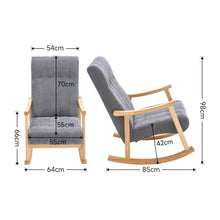 Load image into Gallery viewer, Solid Wood Rocking Chair with Velvet Upholstered Rocking Chairs Living and Home