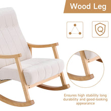Load image into Gallery viewer, Solid Wood Rocking Chair with Velvet Upholstered Rocking Chairs Living and Home