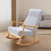 Load image into Gallery viewer, Solid Wood Rocking Chair with Velvet Upholstered Rocking Chairs Living and Home