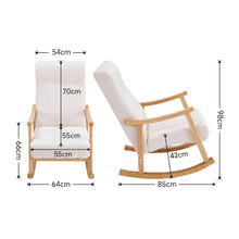 Load image into Gallery viewer, Solid Wood Rocking Chair with Velvet Upholstered Rocking Chairs Living and Home