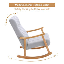 Load image into Gallery viewer, Solid Wood Rocking Chair with Velvet Upholstered Rocking Chairs Living and Home