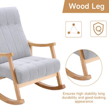 Load image into Gallery viewer, Solid Wood Rocking Chair with Velvet Upholstered Rocking Chairs Living and Home