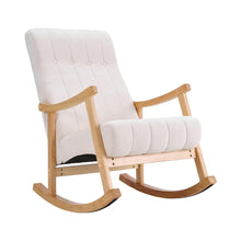 Load image into Gallery viewer, Solid Wood Rocking Chair with Velvet Upholstered Rocking Chairs Living and Home