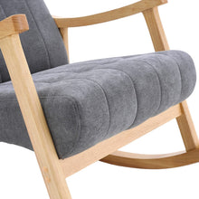 Load image into Gallery viewer, Solid Wood Rocking Chair with Velvet Upholstered Rocking Chairs Living and Home