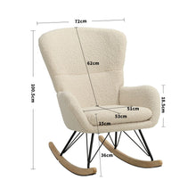 Load image into Gallery viewer, Modern Faux Wool Rocking Chair Upholstered Beige,JM2094