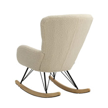 Load image into Gallery viewer, Modern Faux Wool Rocking Chair Upholstered Beige,JM2094