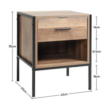 Load image into Gallery viewer, Mid-Century One Drawer Wooden Nightstand Sofa Side Table