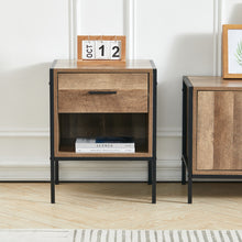 Load image into Gallery viewer, Mid-Century One Drawer Wooden Nightstand Sofa Side Table