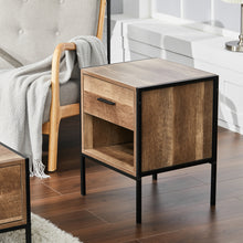 Load image into Gallery viewer, Mid-Century One Drawer Wooden Nightstand Sofa Side Table