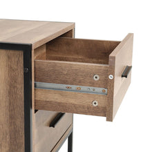 Load image into Gallery viewer, 2 Drawers Industrial Bedside Table Vintage Nightstand End Table Nightstands Living and Home