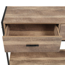 Load image into Gallery viewer, Rustic Console Table Metal Frame for Hallway with Drawers