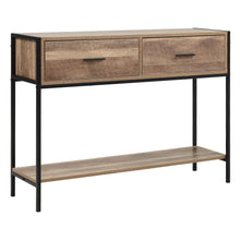 Load image into Gallery viewer, Rustic Console Table Metal Frame for Hallway with Drawers