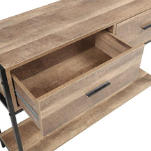 Load image into Gallery viewer, 2 Drawers 2 Shelfs Industrial Console Table Entryway Sofa Table Hallway Table Console Tables Living and Home