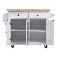 Load image into Gallery viewer, Modern Rolling Wooden Kitchen Island Cart with Storage Cabinet Carts & Islands Living and Home