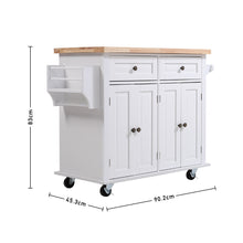 Load image into Gallery viewer, Modern Rolling Wooden Kitchen Island Cart with Storage Cabinet Carts & Islands Living and Home