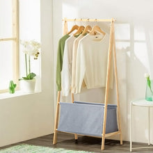 Load image into Gallery viewer, Freestanding Solid Wood Coat Rack with Gray Fabric Cover Living and Home