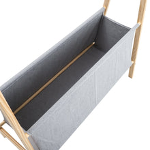 Load image into Gallery viewer, Freestanding Solid Wood Coat Rack with Gray Fabric Cover Living and Home