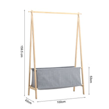 Load image into Gallery viewer, Freestanding Solid Wood Coat Rack with Gray Fabric Cover Living and Home